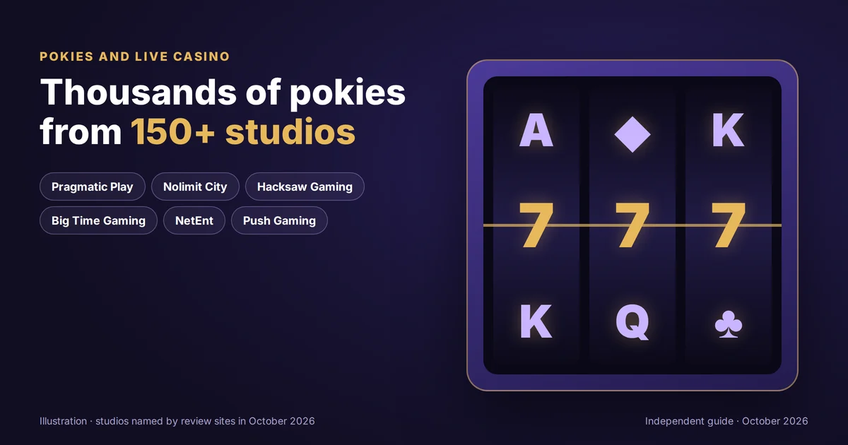 Spirit Casino pokies from 150+ studios